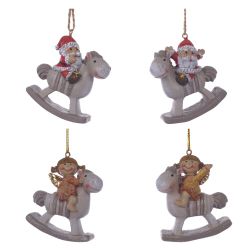 GAEM Фигурка декоративная подвесная "Ангел/Дед Мороз", L5,5 W2,5 H6 см, 4в.