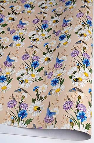 Бумага глянцевая 68*98см Дачная лужайка/1 лист