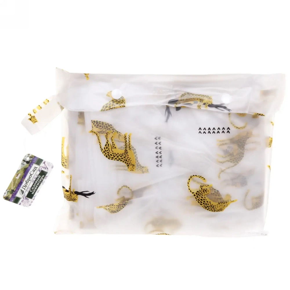 Дождевик-плащ 120 Мкрн 110*62см «Леопард» с капюшоном и завязками, на кнопках, ДоброСад