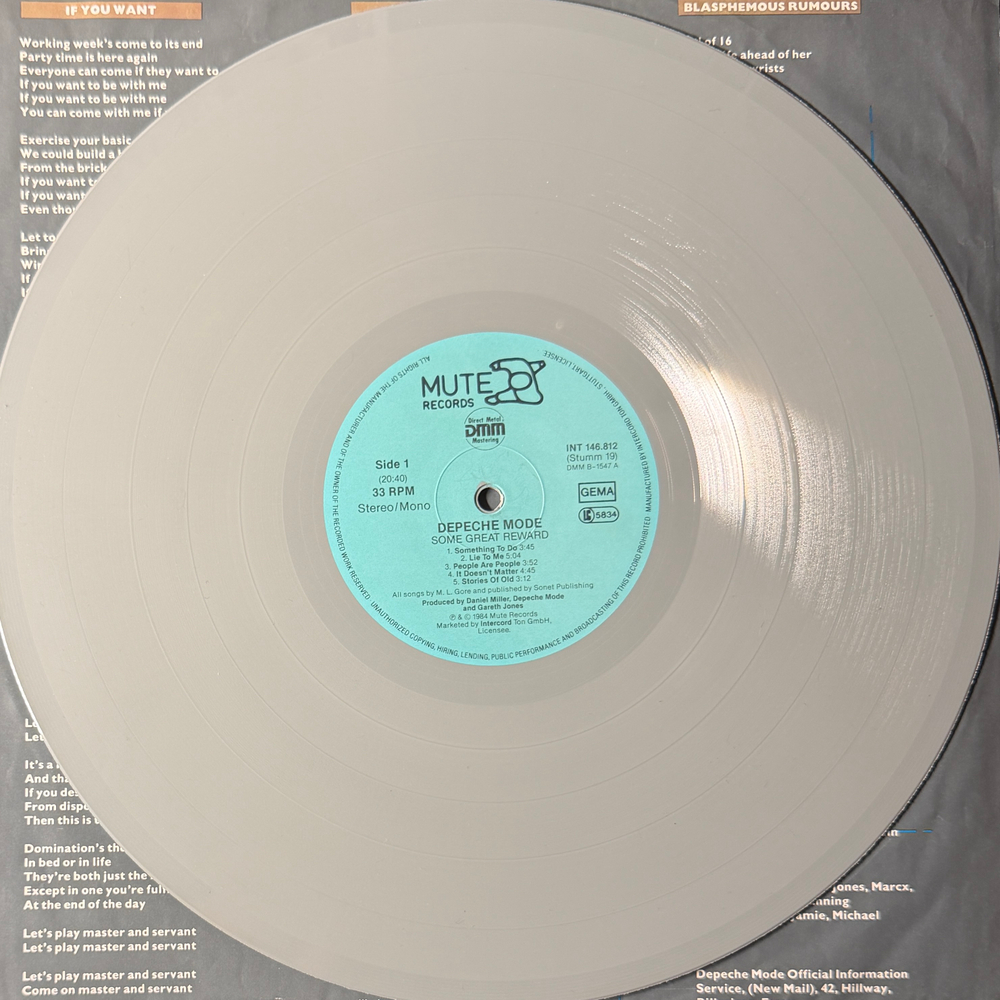 Depeche Mode – Some Great Reward (Германия 1984г.) Grey Т