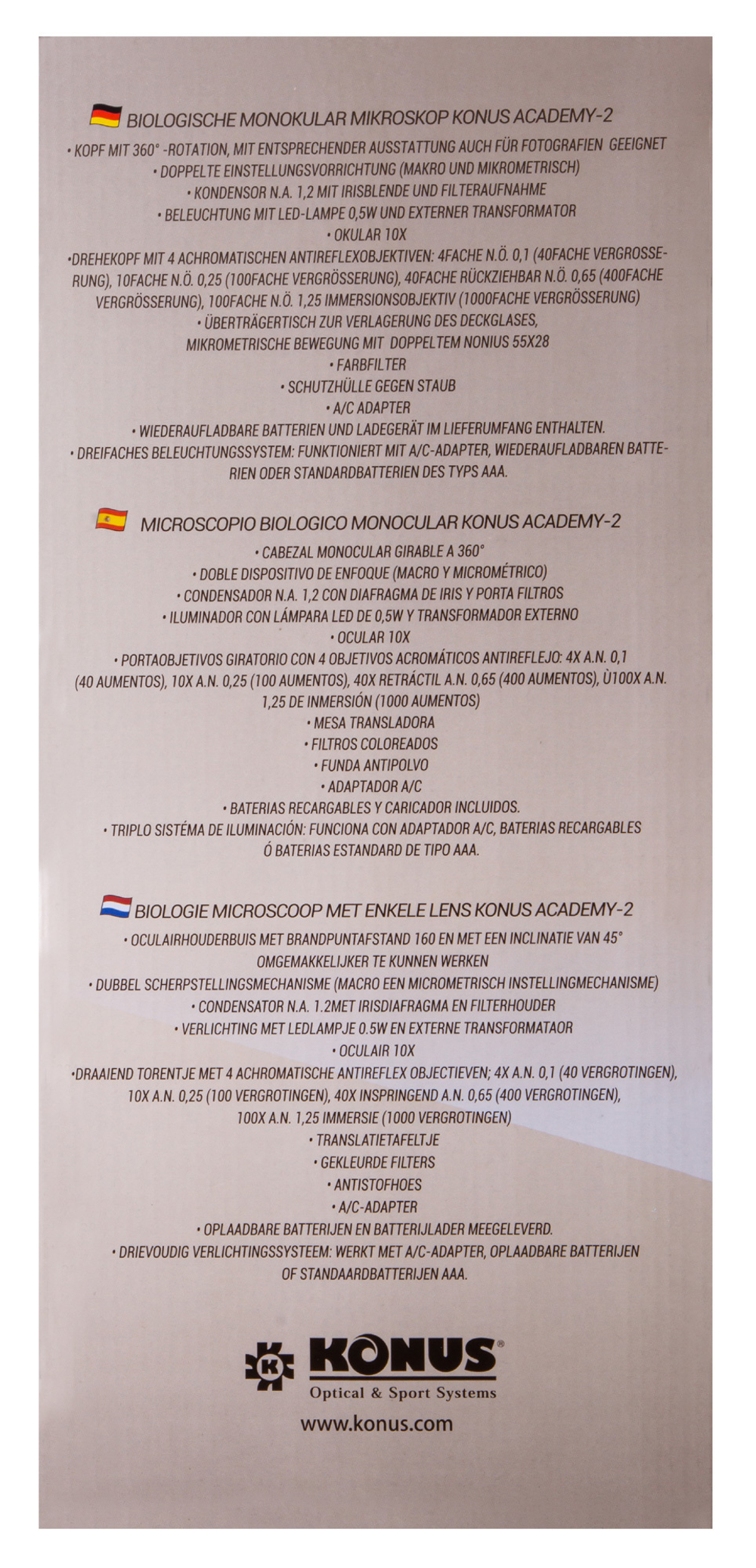 Микроскоп Konus Academy-2 1000x