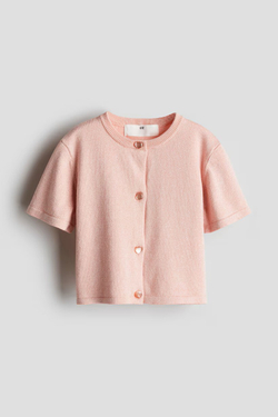 H&M Кардиган из тонкого трикотажа с люрексом, светло-розовый