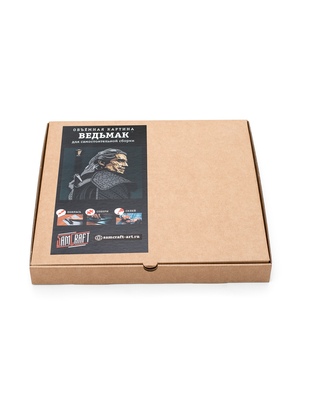 3D картина по номерам Ведьмак,SamCraft, подарочный набор для творчества, многослойное панно из дерева для раскрашивания и сборки