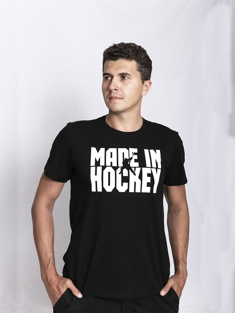 Мужская футболка черная "Made In Hockey"