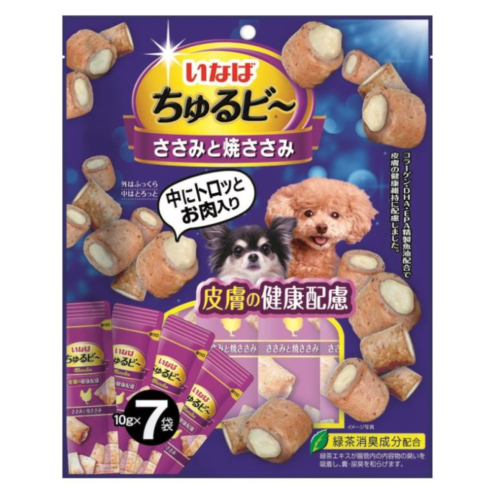 QDS-181 INABA Churu Bee Запеченные трубочки для собак Куриное филе для здоровья ЖКТ 10г(1шт)