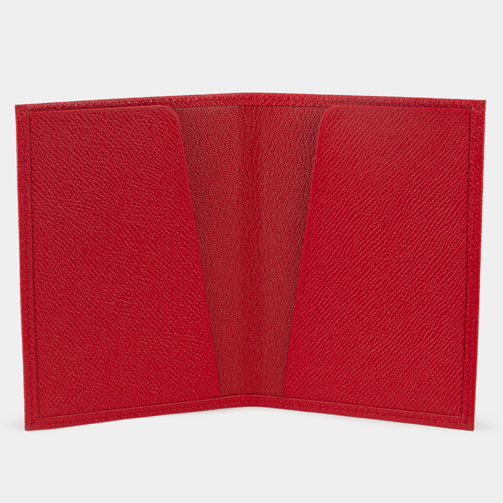 Кожаная обложка для паспорта, сафьяно красного цвета