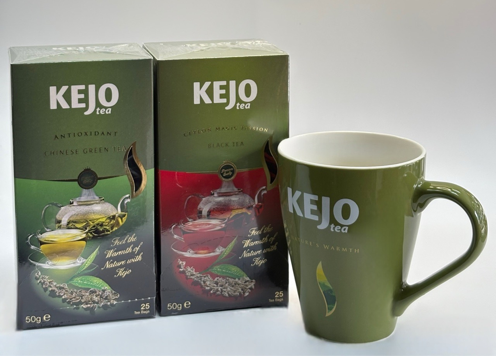 ЧАЙ KEJOfoods НАБОР 2*25ПАК + ЧАШКА ФАРФОР/10