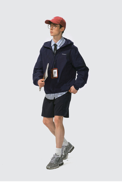 Куртка Nothomme Monterest Outdoor Packable Hooded Half-Zip Jacket with Reflective Logo Print