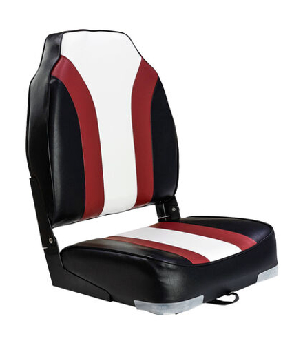 Кресло мягкое складное Rainbow, обивка винил, цвет черный/красный/белый, Marine Rocket