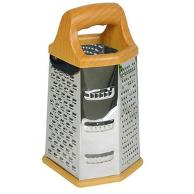 Терка 6-ти гранная 21 см. нерж. с пластик. ручкой