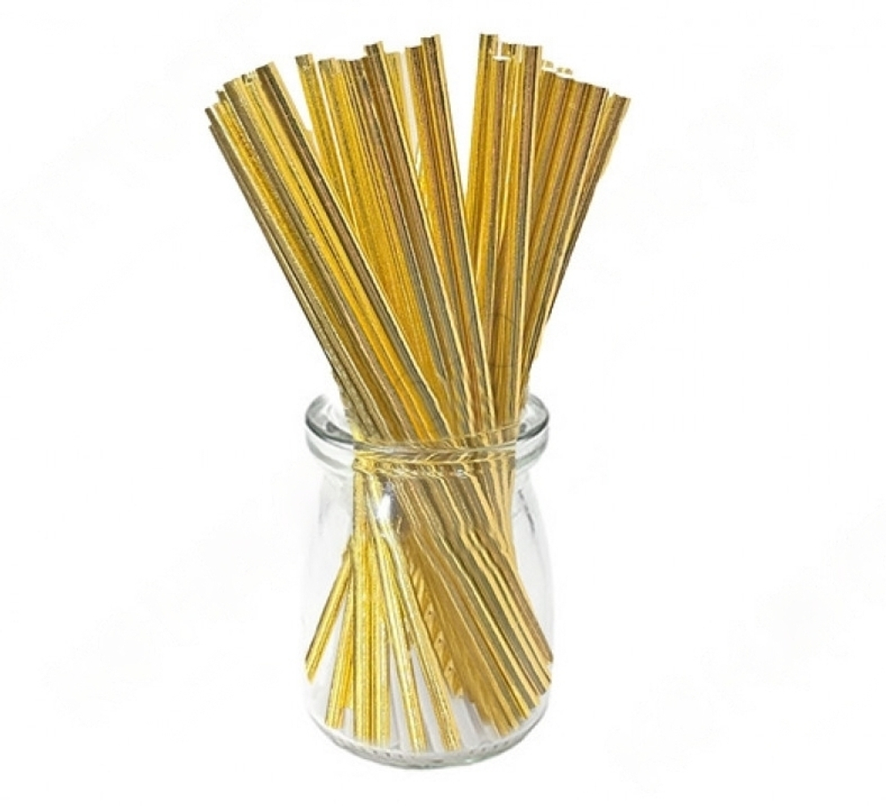 Палочки для кейк-попсов золотые 15 см, 50 шт