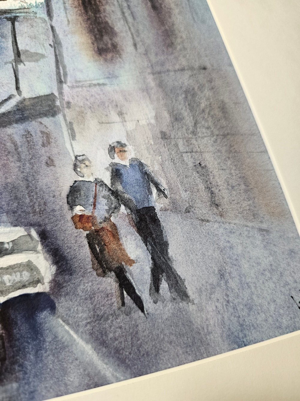 Картина авторская акварельная в паспарту 30х40 см на стену для интерьера "В переулках Таганки"