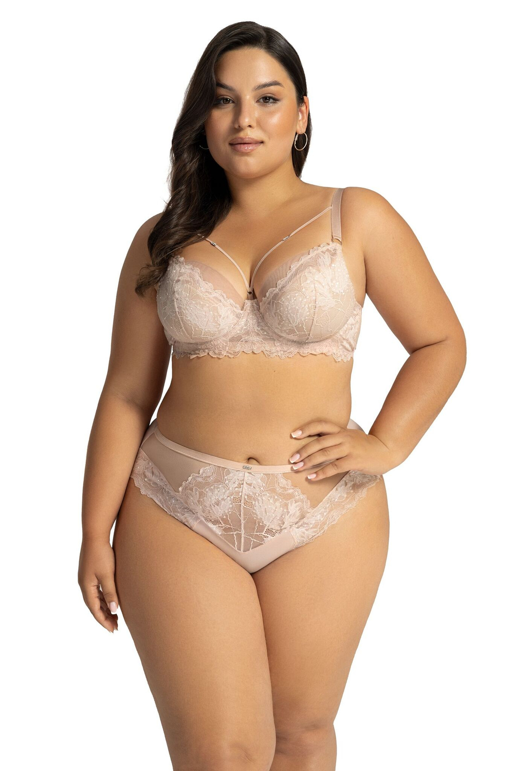 Бюстгальтер Fiesta с +size чашкой на тонком поролоне (Размер: 95G) (Цвет: пудровый)