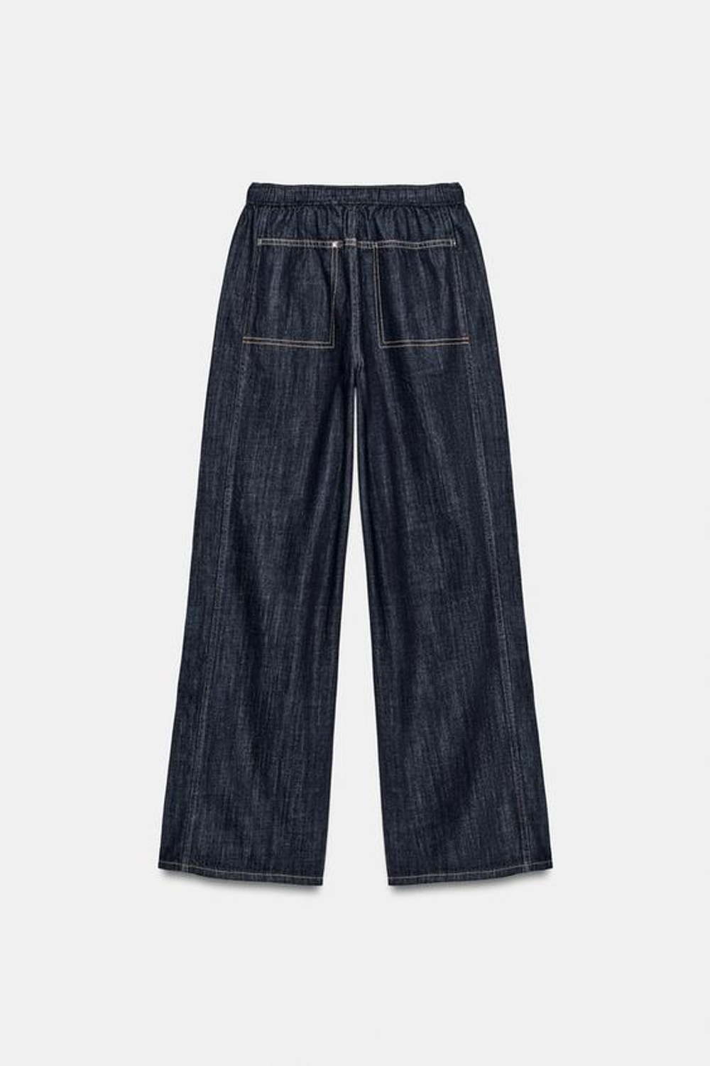ZARA ДЖИНСЫ Z1975 JOGGER WIDE LEG СО СРЕДНЕЙ ПОСАДКОЙ, СИНИЙ