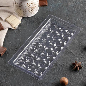 Форма для плитки шоколада пластиковая «Ромбы - лепестки», 18х8 см