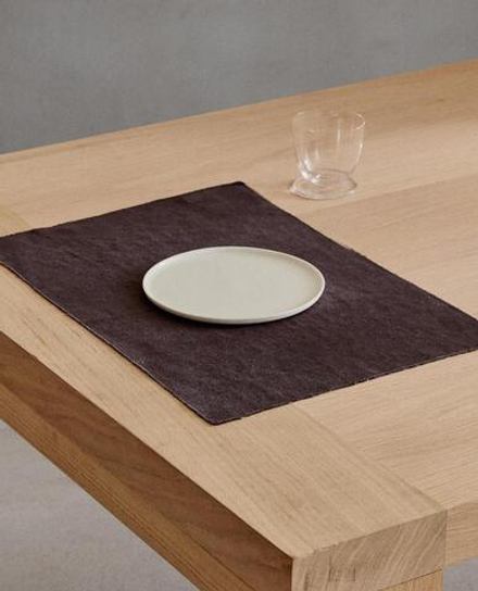 ZARA HOME ЛЬНЯНАЯ САЛФЕТКА, БАКЛАЖАННЫЙ