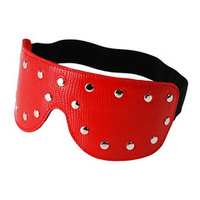 Красная кожаная маска на глаза с клёпками и велюровой подкладкой Sitabella BDSM Accessories 3082-2