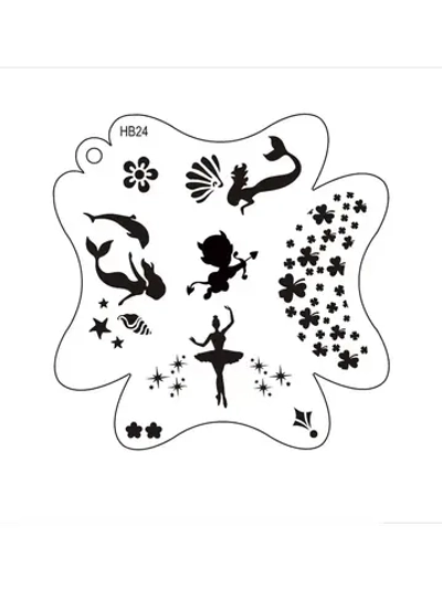 Набор трафаретов для аквагрима микс 24