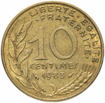 Франция 10 сантимов 1962-2001 (случайный год) VF-AU