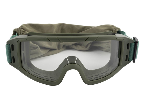 Маска стрелковая ShotTime Puma, защитная, зелёная, линза прозрачная