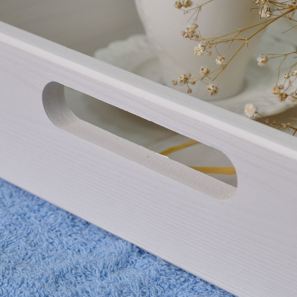 Столик поднос деревянный разборный для кухни 58х18, белый