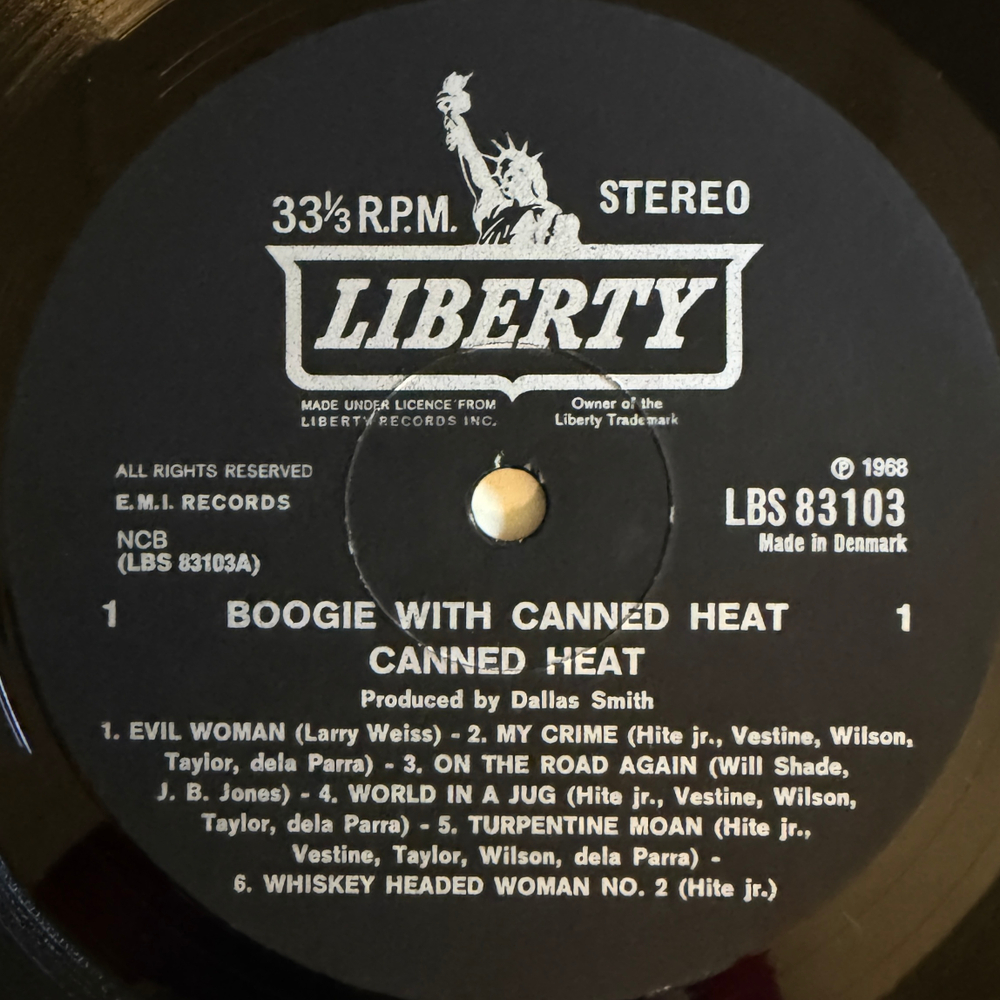 Canned Heat ‎– Boogie With Canned Heat (Дания 1968г.) Т
