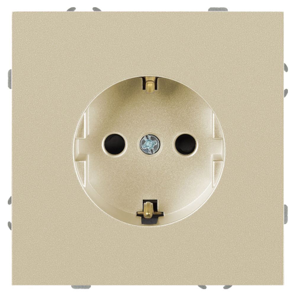 Розетка ЭРА Galaxy 15-2102-04 c заземлением 2P+E Schuko со шторками 16А-250В IP20 шампань | Эра Galaxy