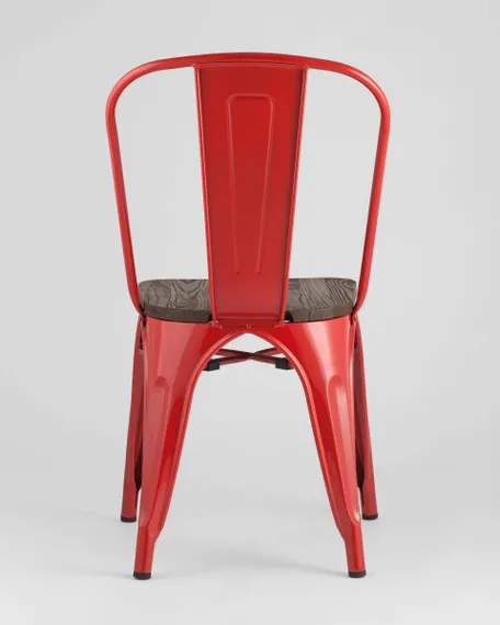 Стул TOLIX WOOD красный глянцевый