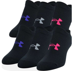Теннисные носки Under Armour Girls' Essentials No Show 6Pack - черный