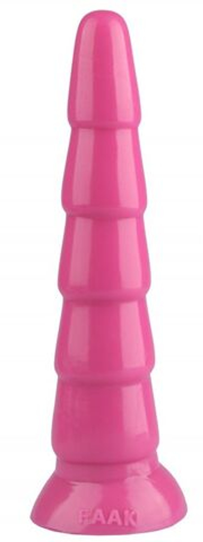 Розовый анальный рельефный стимулятор - 27 см. (Цвет: розовый)