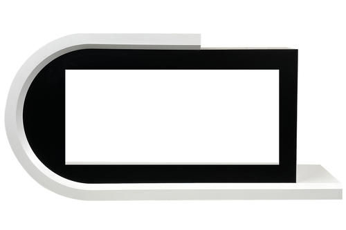 Каминокомплект Basel L - Белый с черным с очагом Vision 42 LOG LED