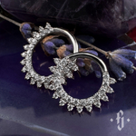 Кликер "Sunset" - Белое золото - White CZ