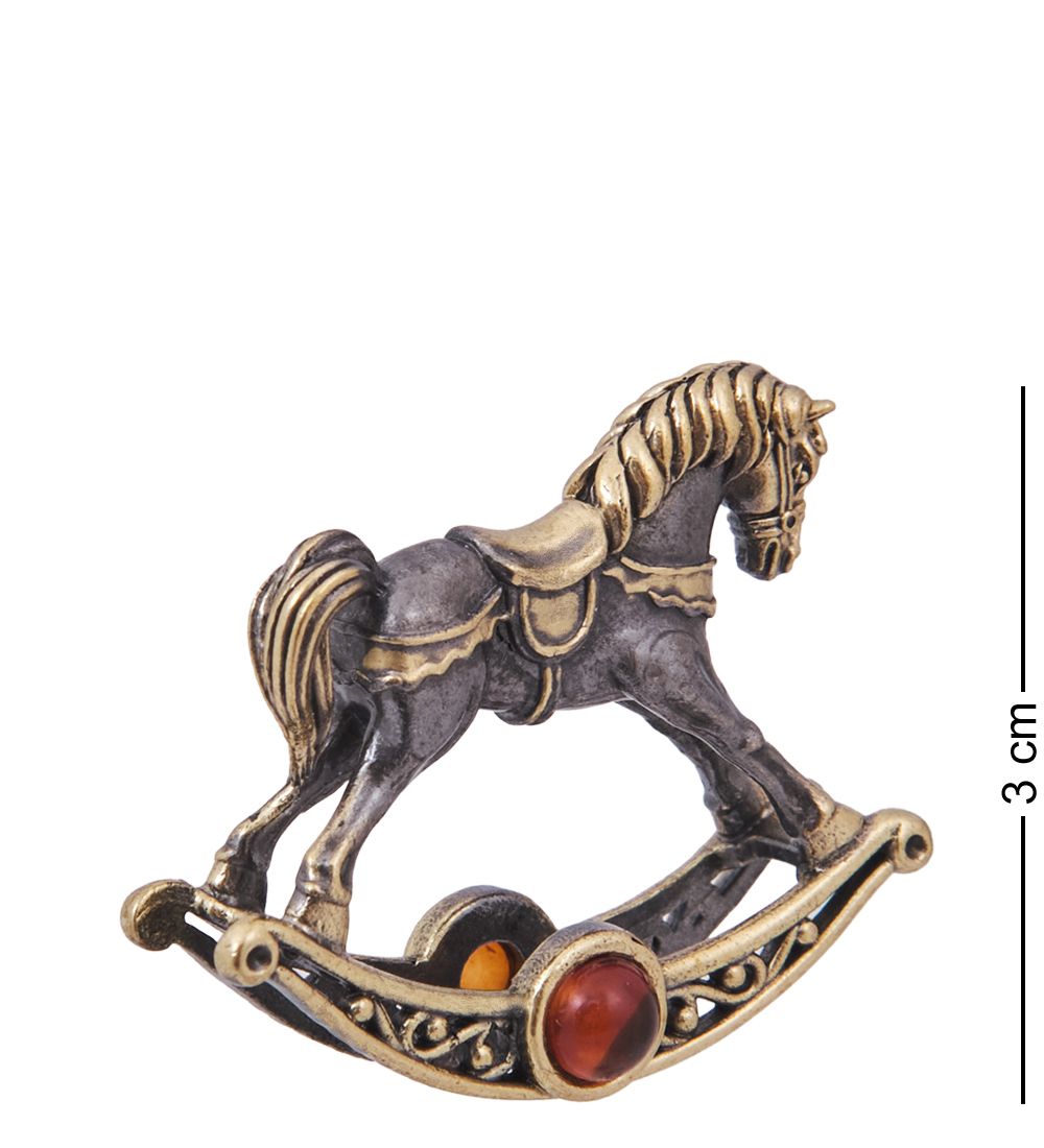 AM-4245 Фигурка «Лошадка Качалка» мал. (латунь, янтарь)