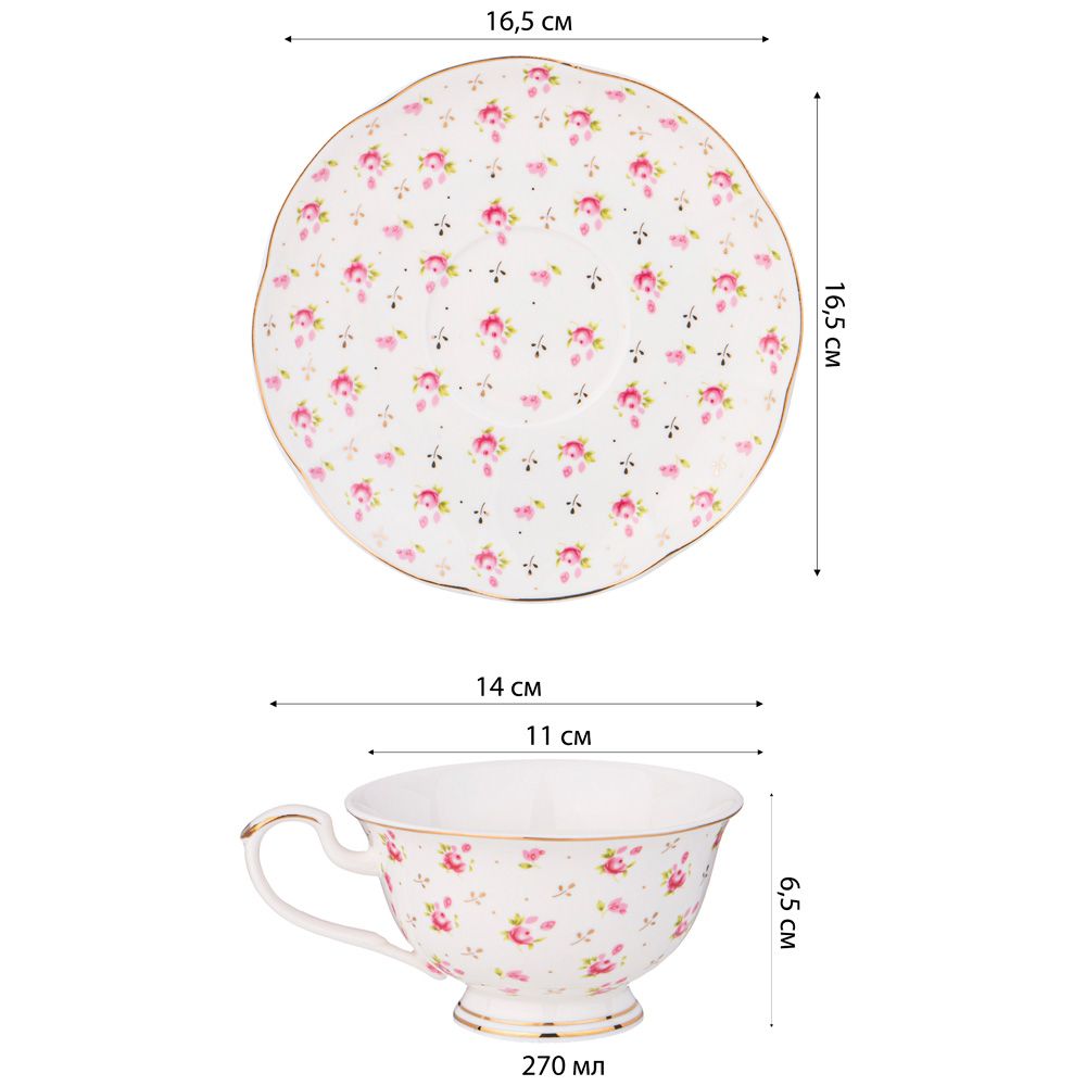 ЧАЙНЫЙ НАБОР LEFARD "SONNET IN ROSES" НА 6 ПЕР. 12 ПР. 270 МЛ (КОР=6НАБ.)