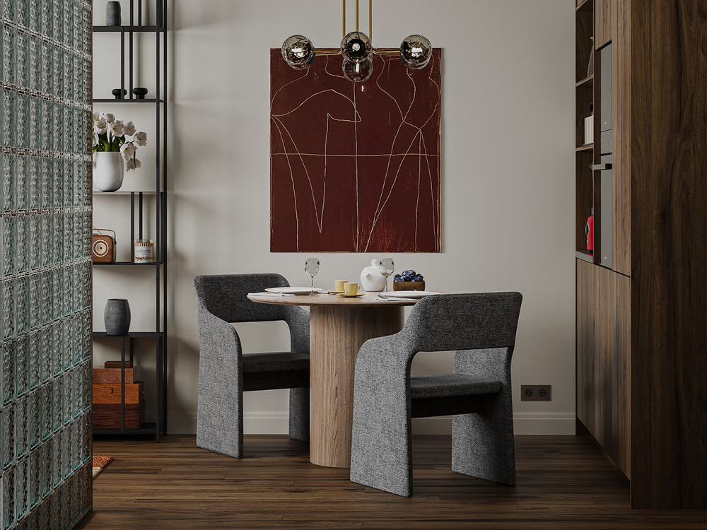 Стол обеденный Type D 100 см основание D 43 см (натуральный дуб)