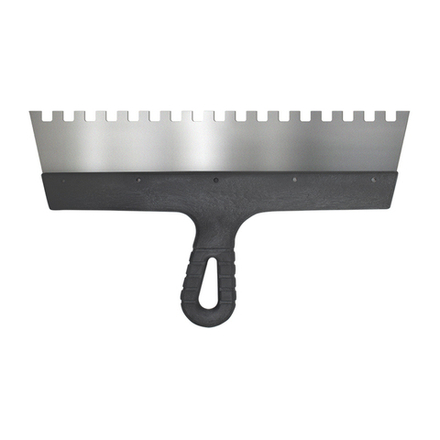 35239 БИБЕР Шпатель из нержавеющей стали с пластиковой ручкой 350мм зуб 10мм