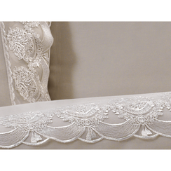 Постельное белье DIAMANT бежевый с кружевом TIVOLYO HOME Турция