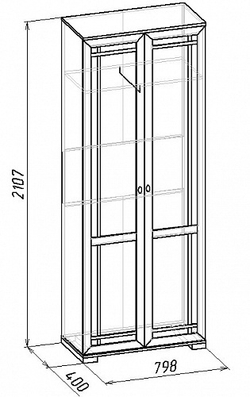 Шкаф двухдверный для одежды Sherlock 11, орех