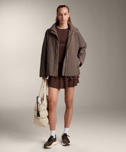 Oysho Мини-юбка с оборками, коричневый