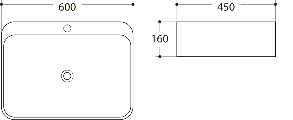 Раковина керамическая накладная полувстраиваемая Art&Max AM-7976