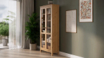 Шкаф-витрина стекло/стекло - аналог IKEA HEMNES / ХЕМНЭС/ ХЕМНЕС / КЫМОР / ИКЕА 90х198х37 см, светло-коричневый