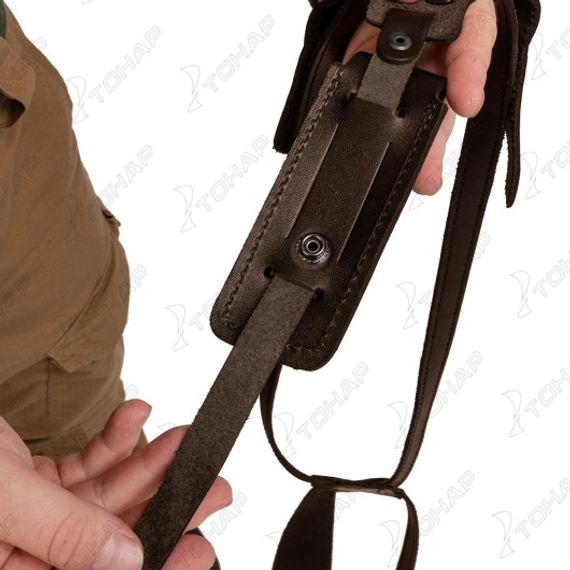 Кобура операт. под ПМ вертик. с запасной обоймой ПМ коричневая (HS-ОК-1-Нк) Helios