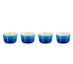 Le Creuset - Набор из 4 форм для выпечки 100мл лазурный / артикул   79109102200000  / GTIN 843251177998