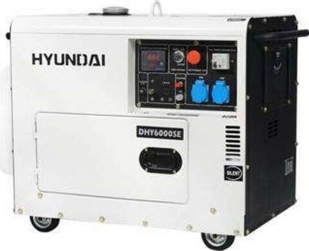 Генератор дизельный с воздушным охлаждением HYUNDAI DHY 6000SE-3 в кожухе