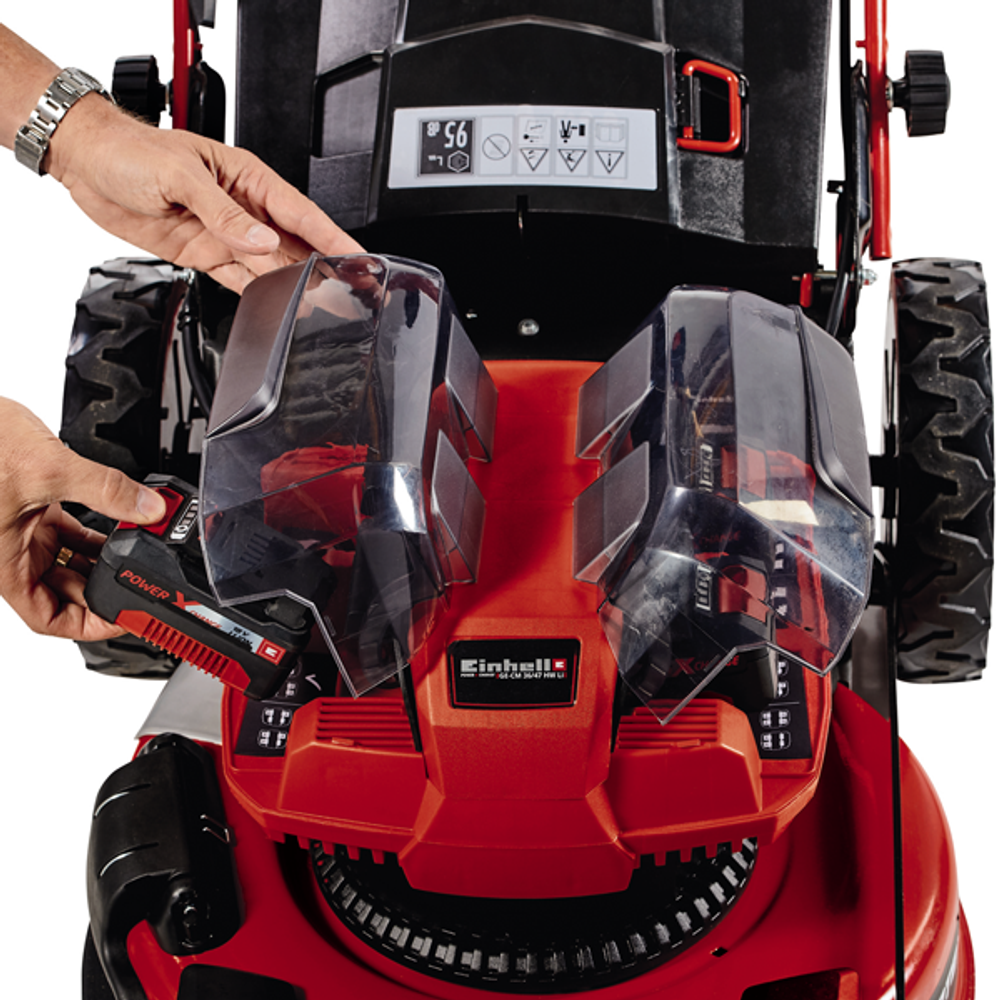 Газонокосилка аккумуляторная 4х18V Einhell GE-CM 47см 75л 30,5кг 4АКБ 4Ач и ЗУ самоходная