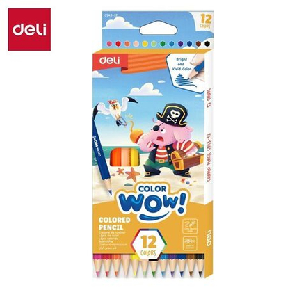 Карандаши цвет. 12цв Deli COLORWOW! шестигранные, 2дизайна