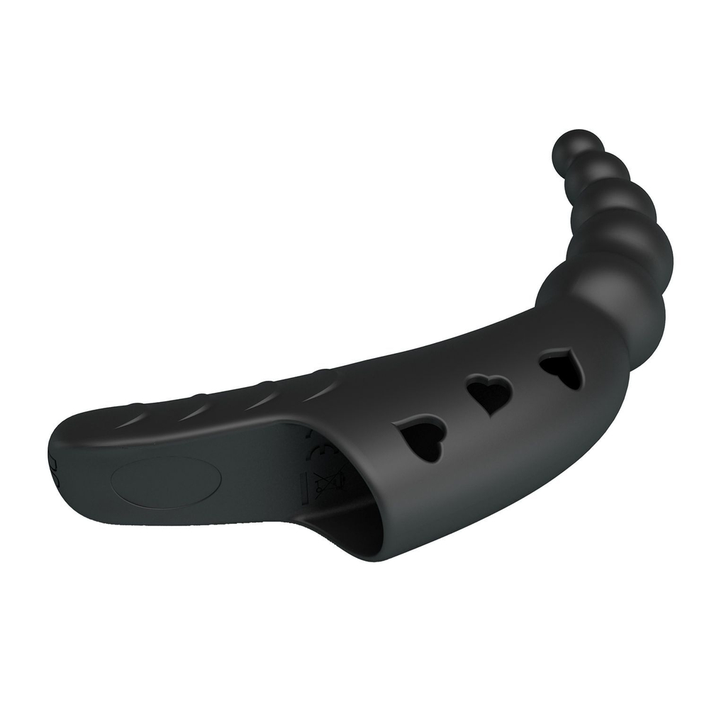 Черный вибратор на палец Jordin - 12,2 см. (Цвет: черный)