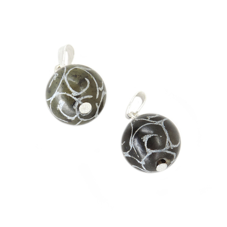 Кулон "Арабеска 12" змеевик темный