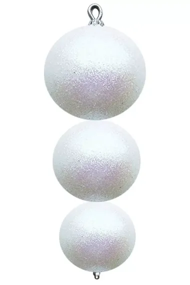 Украшение для высотной ели Капля, 28 см., пластик, глиттер, белый, ПромEлка (КИП- white)