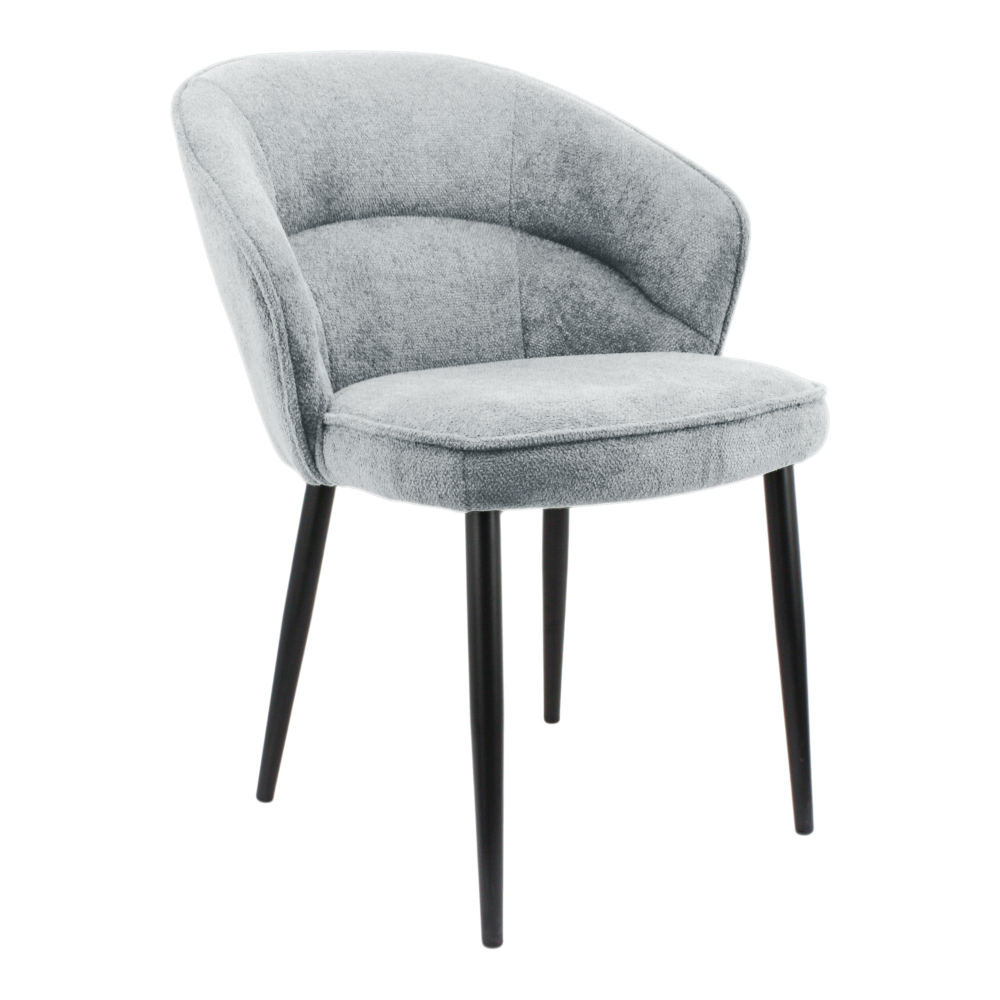 Стул "Ирис" (арт. 102), велюр-букле Белла 13 серый, ножки круглые черные